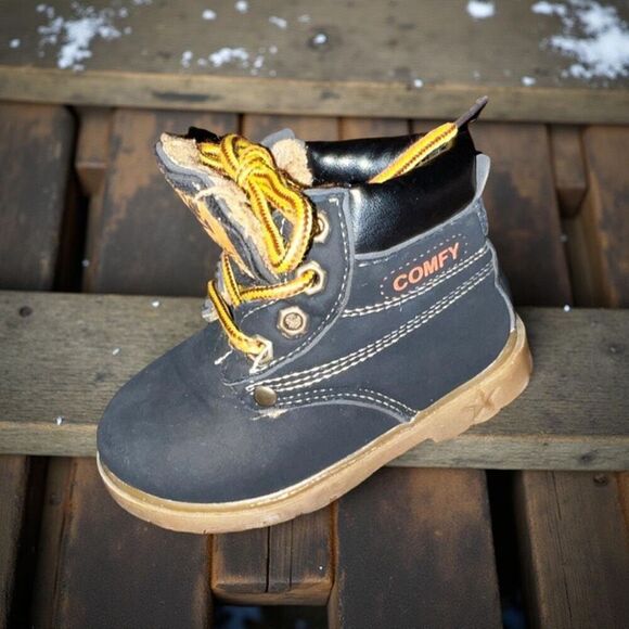 Baby Unisex Work Boots Lace-Up Ankle Boots Winter Snow Boots Martin Boots Size 7 - Picture 1 of 6